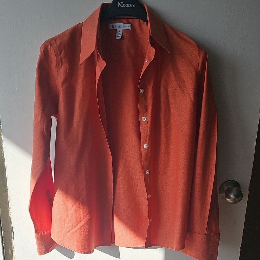 Hudson Room Fitted- Ajusté Orange Button-Up Dress Shirt,Sz.8. B42